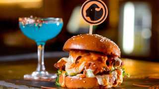 Colours Hoxton: Big Nawty Burger and Blue Margarita