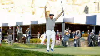 Bryson Dechambeau US Open winner 2020, Winged Foot 18th green