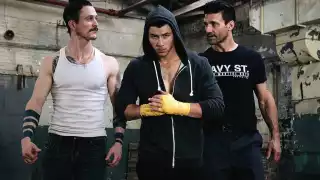 Jonathan Tucker, Nick Jonas and Frank Grillo in Kingdom