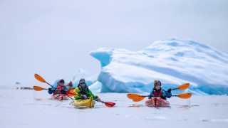 Kayaking in Wilhelmina Bay Antarctica