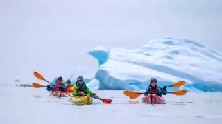 Kayaking in Wilhelmina Bay Antarctica