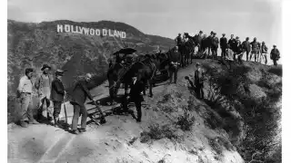 The old Hollywoodland sign