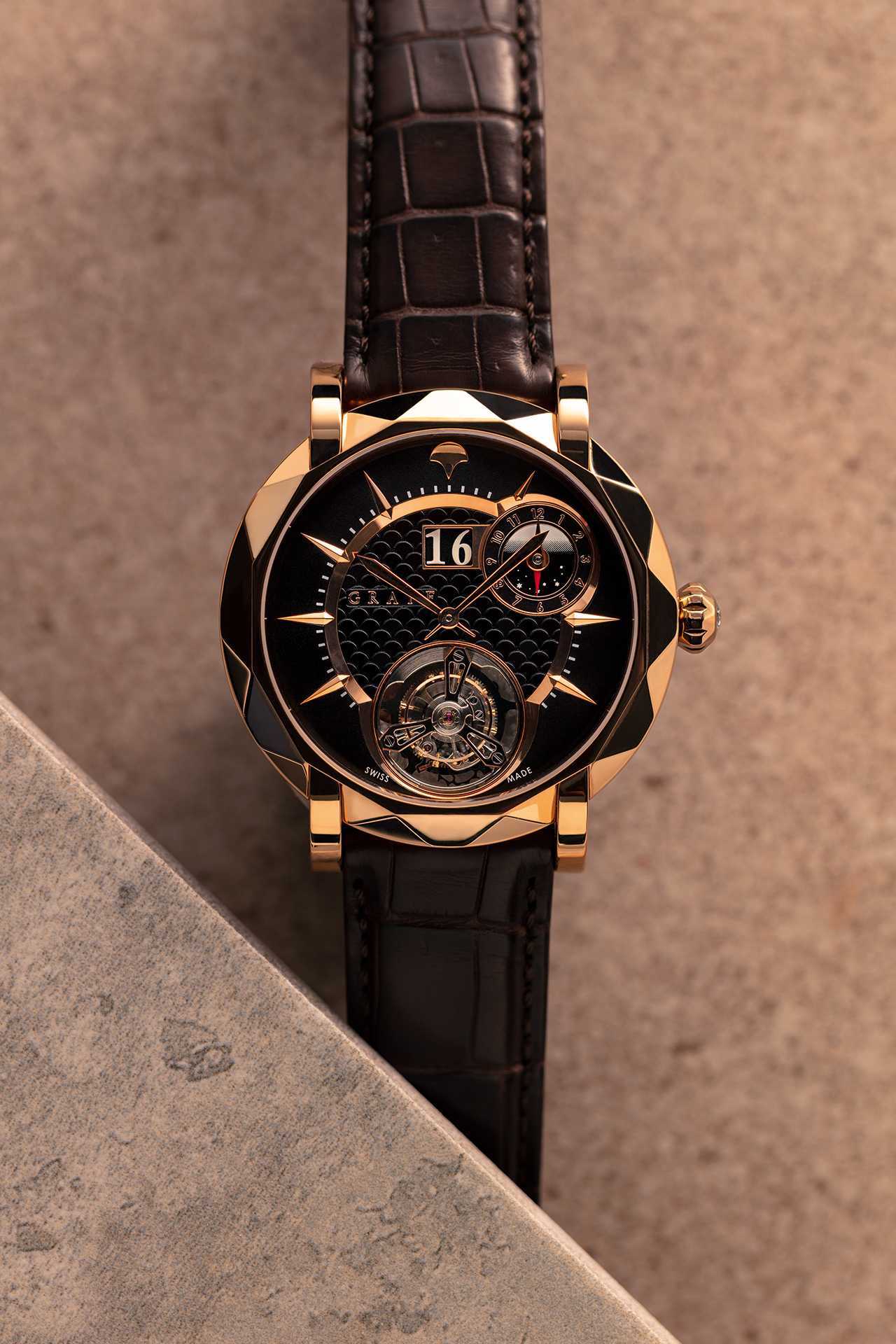 Best rose gold watches, Graff MasterGraff UltraSlim Dual Time Tourbillon