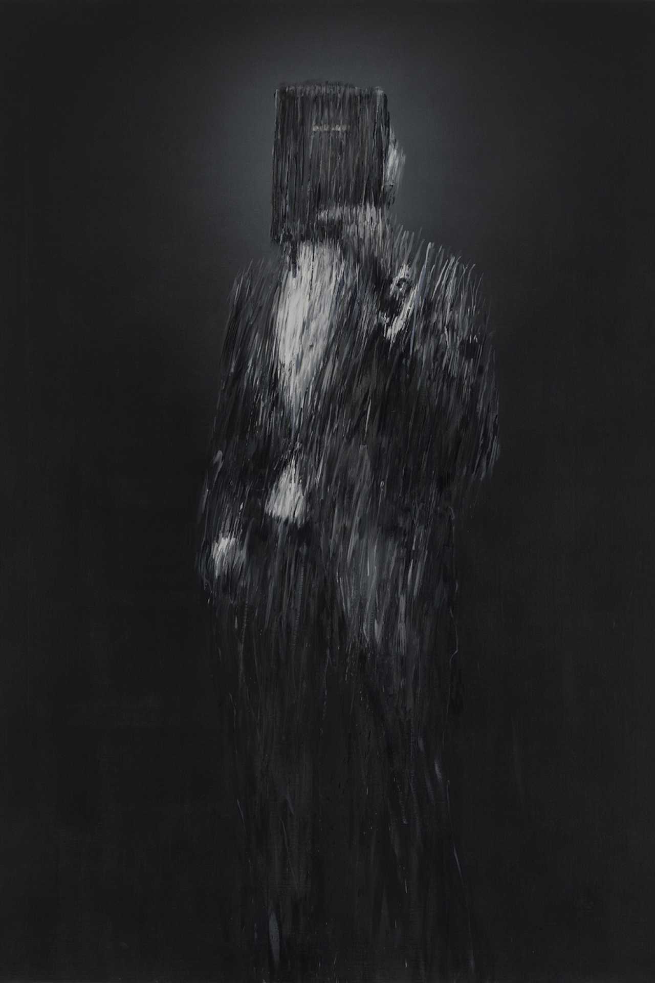 Portrait of Emmanuel (or Man Standing Behind his Self-Belief), 2019, by Charming Baker