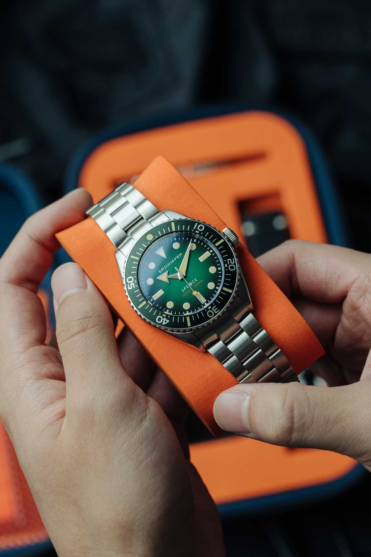 The Spinnaker Spence 300 Automatic with green bezel