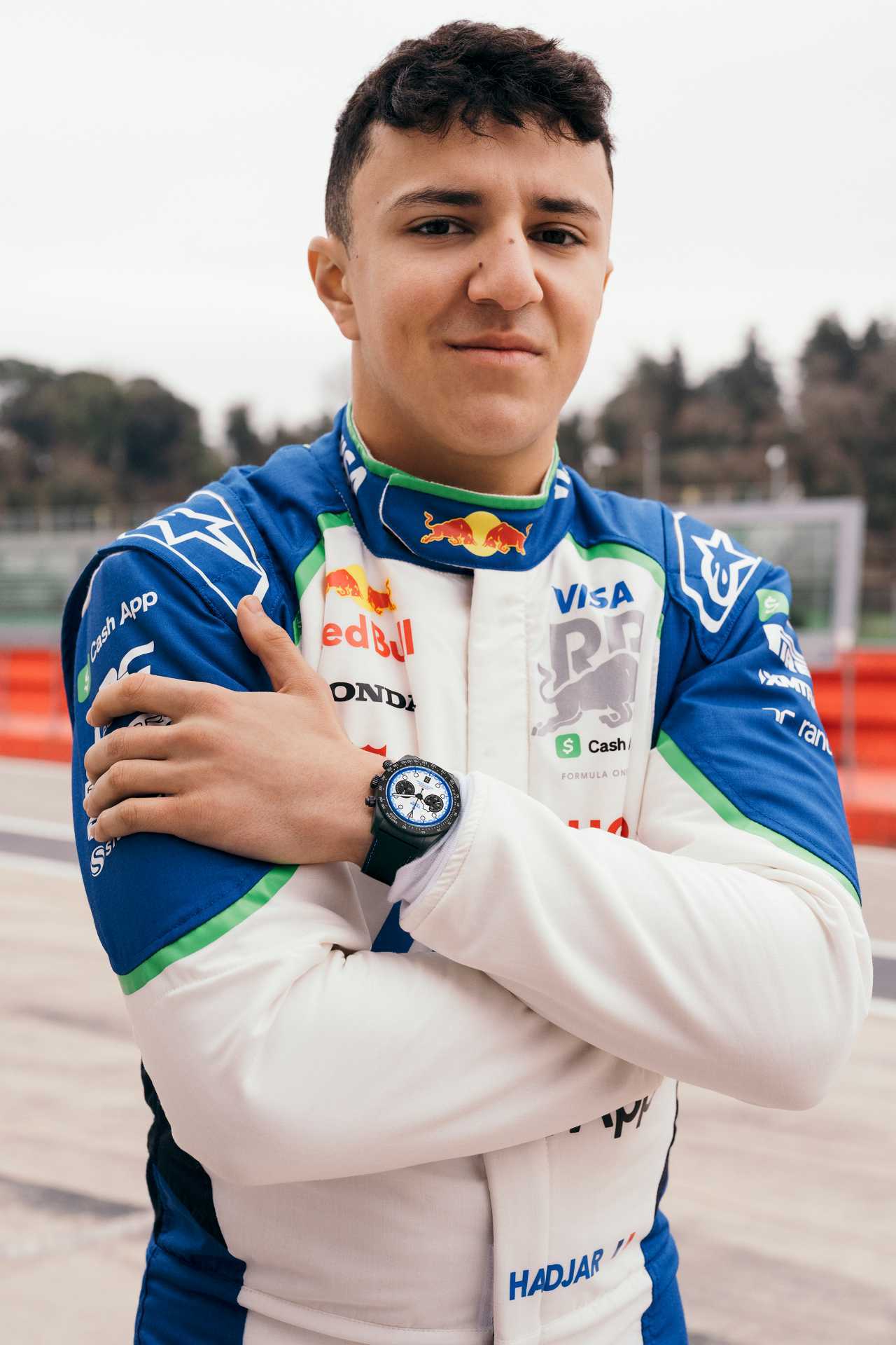 Formula 1 driver Isack Hadjar wears the Tudor Black Bay Chrono “Carbon 25” watch Formula 1 driver Isack Hadjar wears the Tudor Black Bay Chrono “Carbon 25” watch
