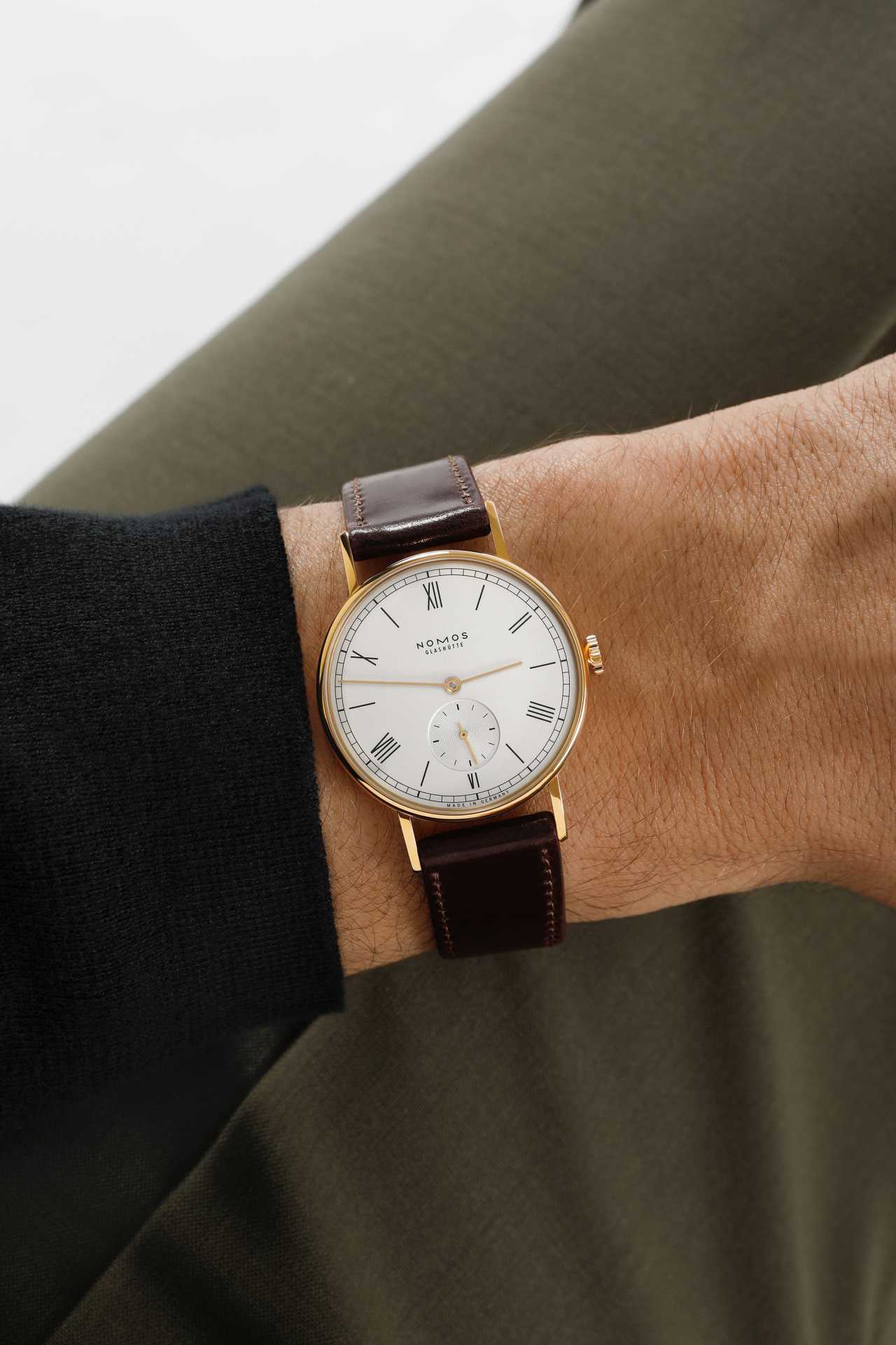 Nomos Glashuette Ludwig Gold 35mm dress watch