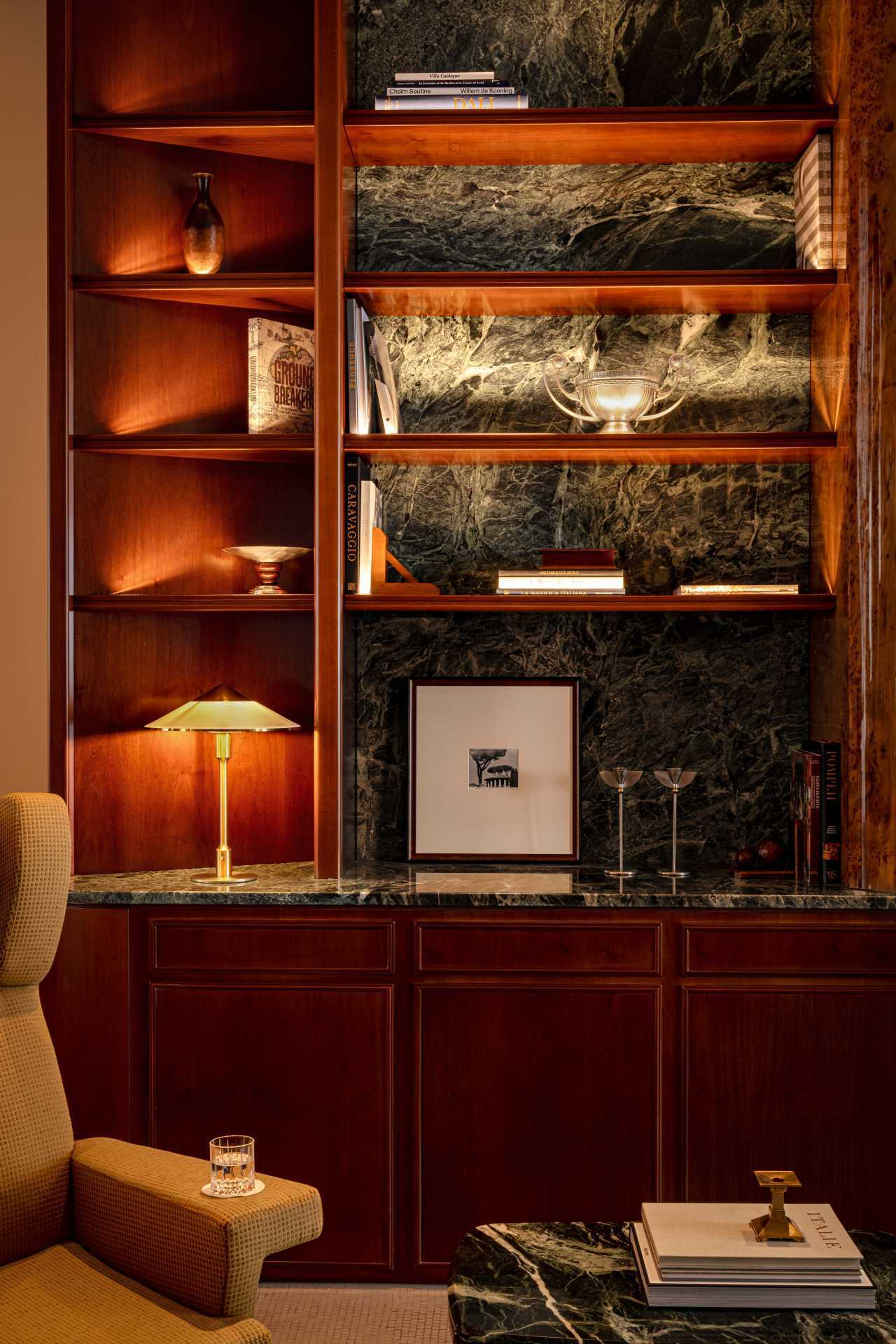 Lounge at Rome Ostiense Station, designed by Hugo Toro, La Dolce Vita Orient Express