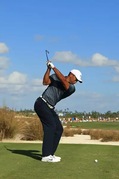Tiger Woods playing at the Hero World Challenge 2017 at Albany, Bahamas