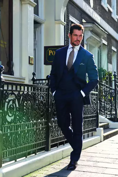 David Gandy models Poole's 170th anniversary cloth.