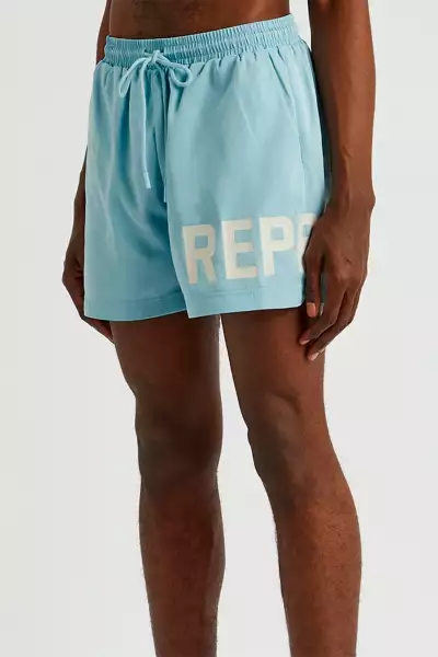 Represent Logo-print shell swim shorts