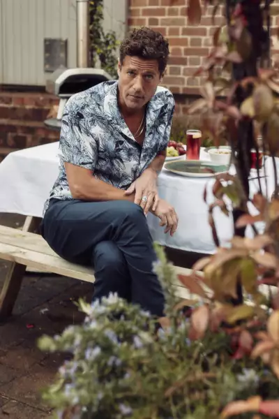 Model wears Blake Mill shirt