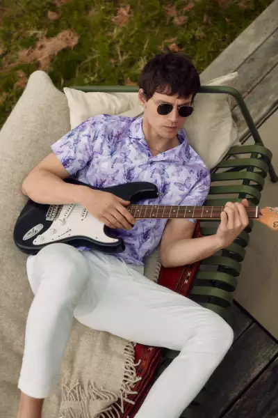 Model wears Blake Mill shirt