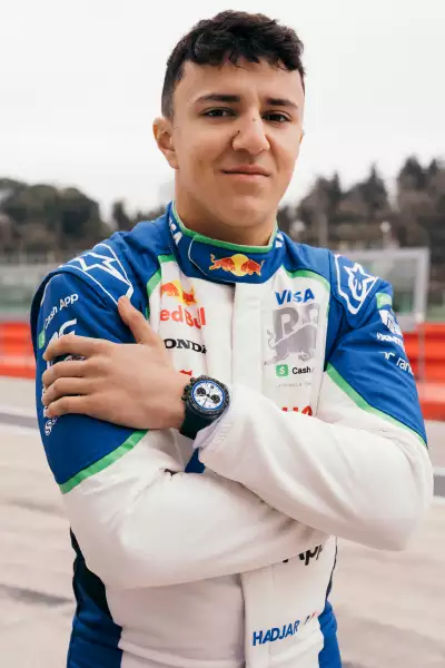 Formula 1 driver Isack Hadjar wears the Tudor Black Bay Chrono &ldquo;Carbon 25&rdquo; watch