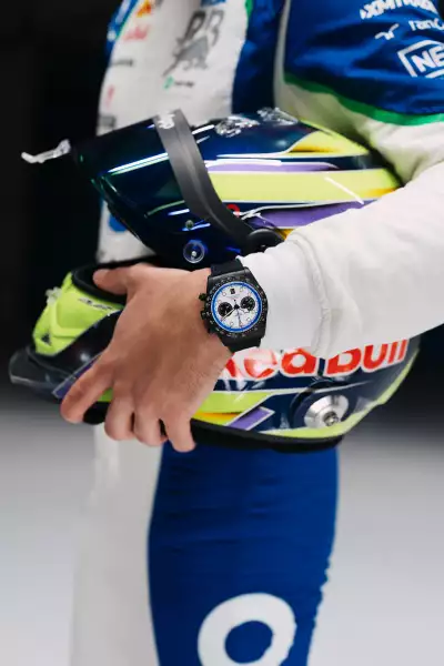 Formula 1 driver Isack Hadjar wears the Tudor Black Bay Chrono &ldquo;Carbon 25&rdquo; watch