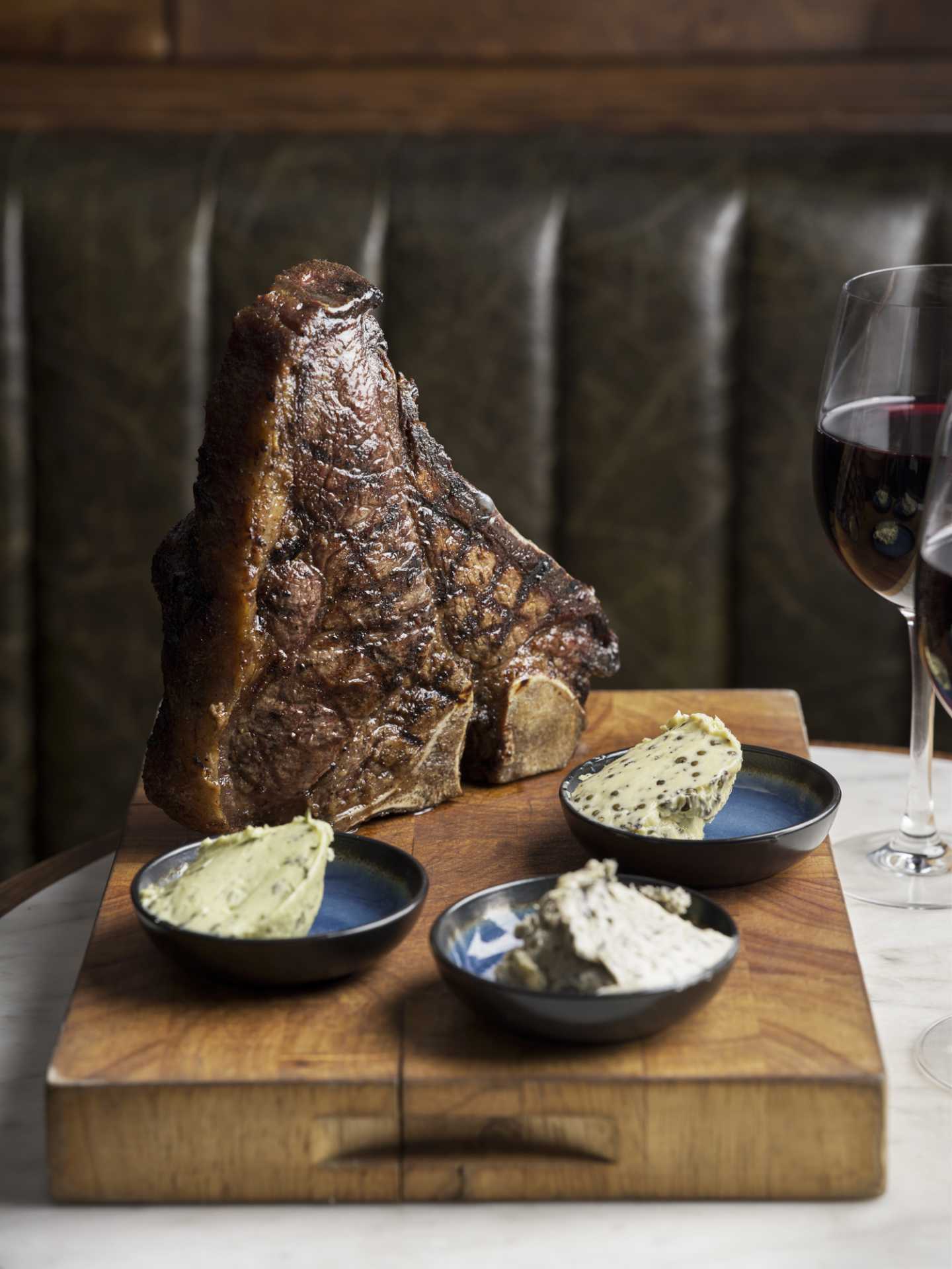 A T-bone steak at The Butcher’s Tap & Grill