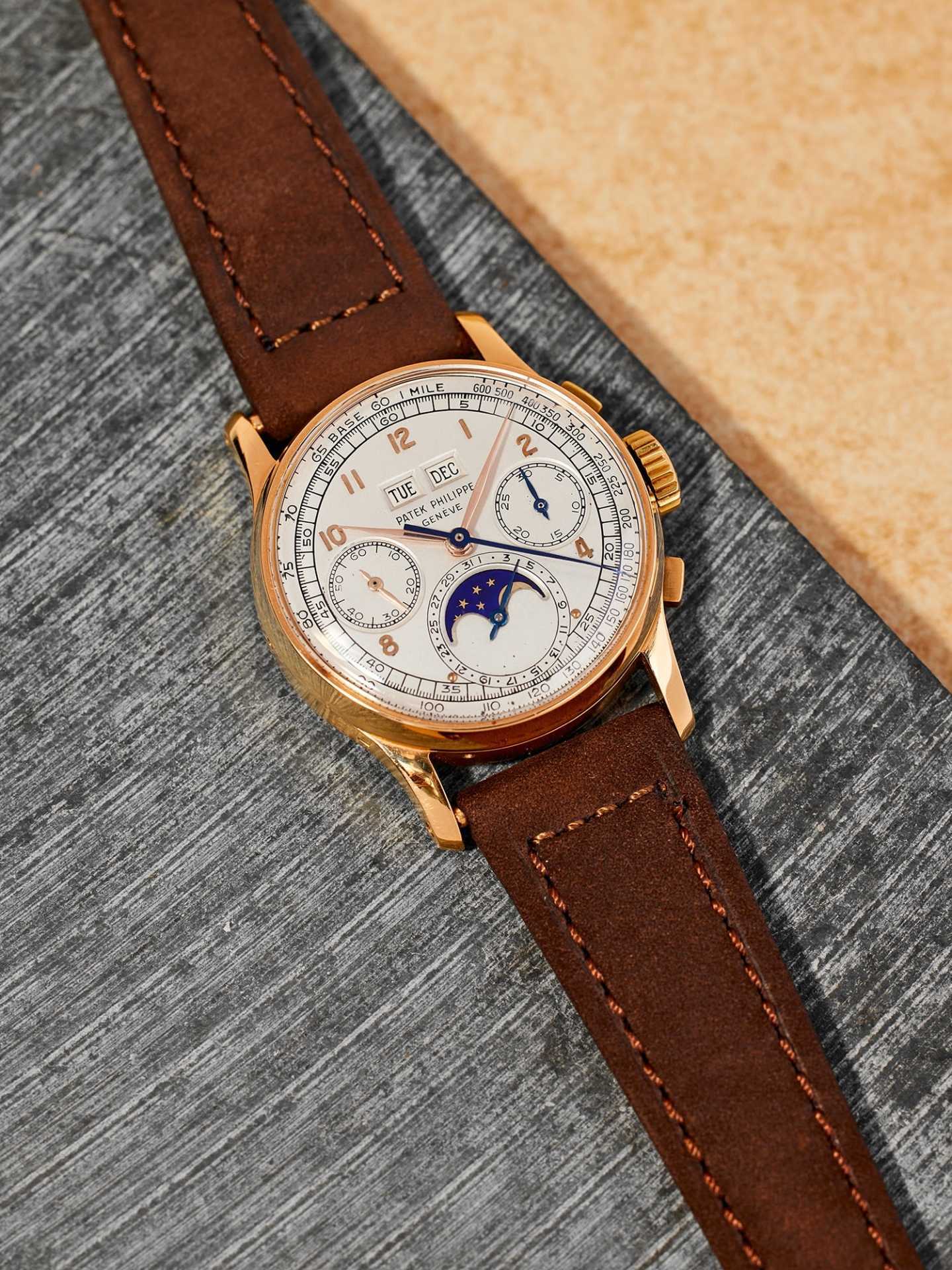 Patek Philippe ref. 1518 perpetual calendar chronograph in 18 karat pink gold