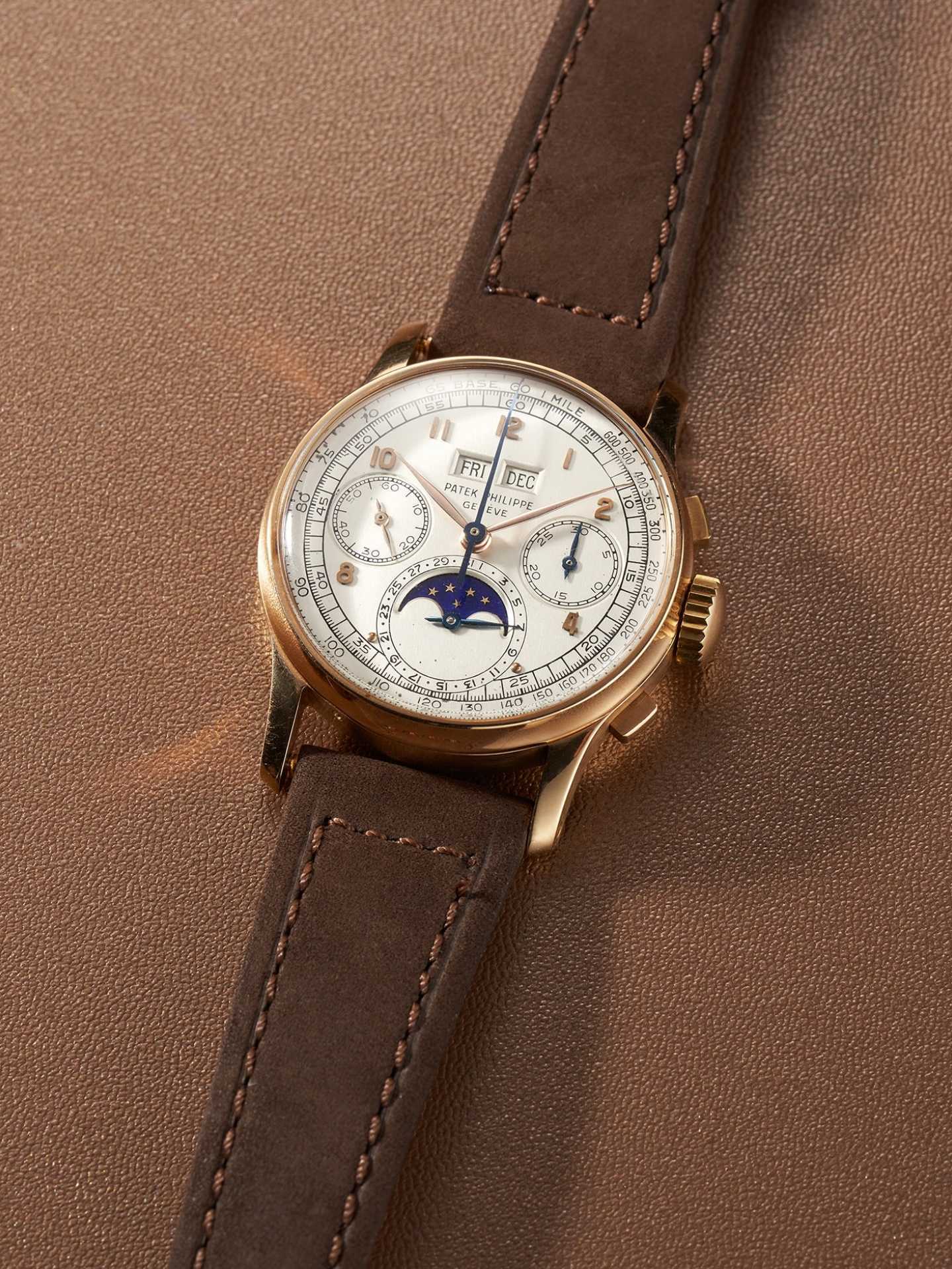 Patek Philippe ref. 1518 perpetual calendar chronograph in 18 karat pink gold