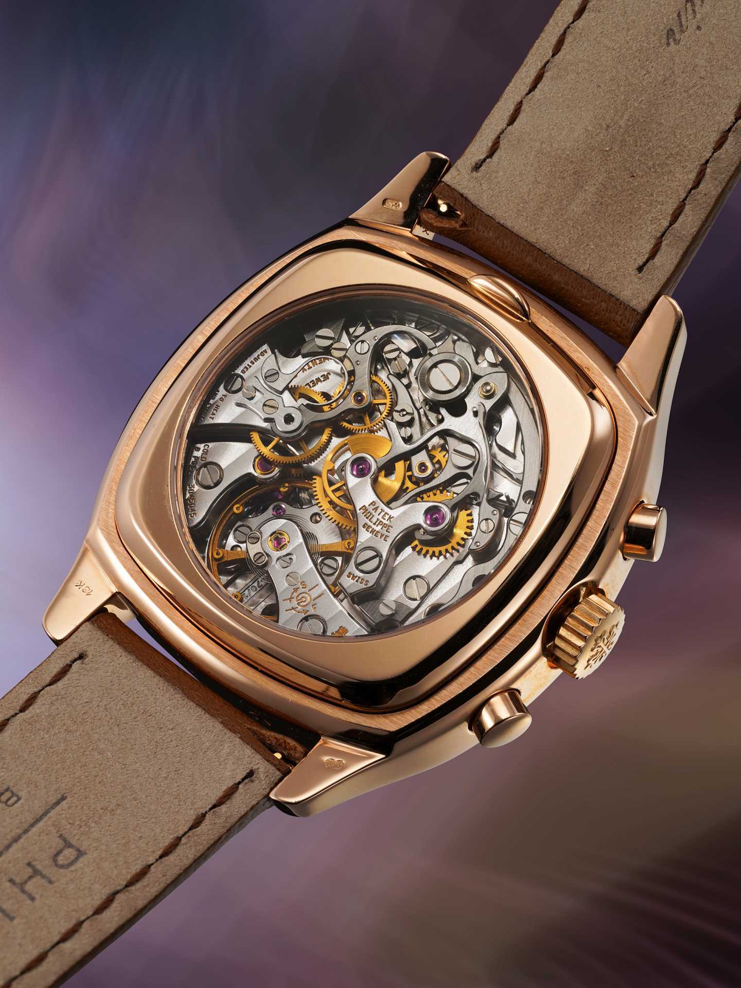 PATEK PHILIPPE Ref. 5020, cushion-shape perpetual calendar chronograph with moonphases in pink gold