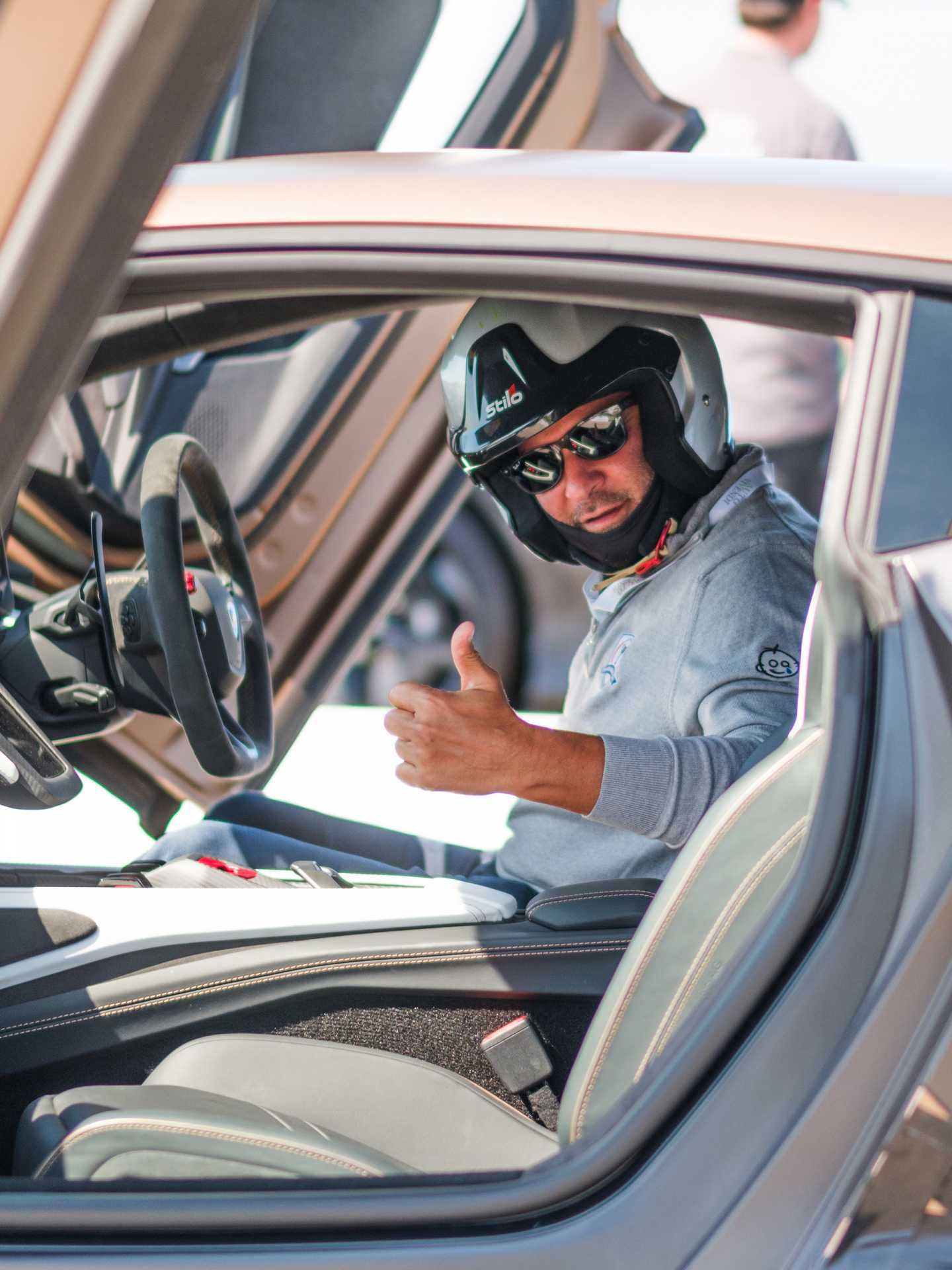 Driver in a supercar