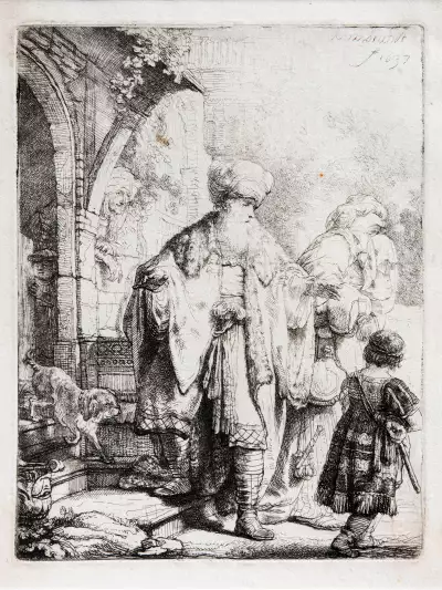 Abraham Casting Out Hagar And Ishmael, 1637, Rembrandt van Rijn, Neumark Family Collection