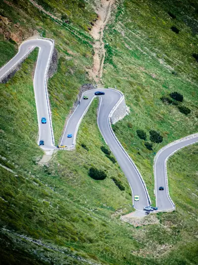 Supercars on the Stelvio Pass