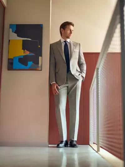 Huntsman Black & White Puppytooth Suit,