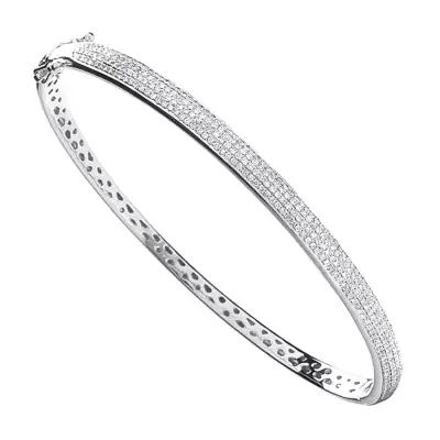 London DE 9ct white gold pave set diamond bangle, &pound;999