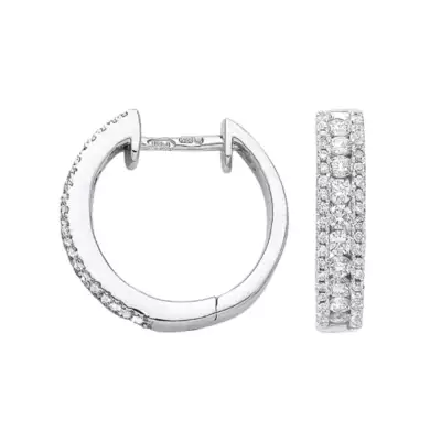 London DE 18ct white gold diamond hoop earrings, &pound;999