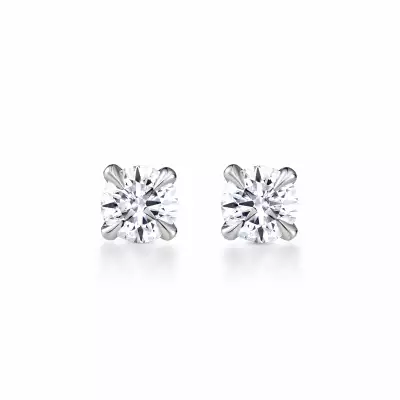 Sculpted Four-Claw Diamond Stud Earrings