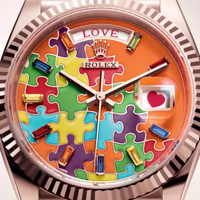 Rolex Oyster Perpetual Day-Date 36 'Jigsaw' emoji watch