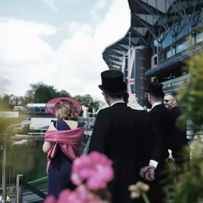 Guests at the Parade Ring in Royal Ascot