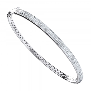 London DE 9ct white gold pave set diamond bangle, £999