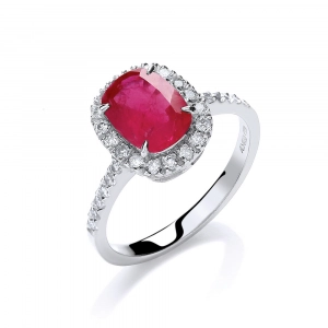 London DE 18ct white gold diamond ruby ring, £1,199