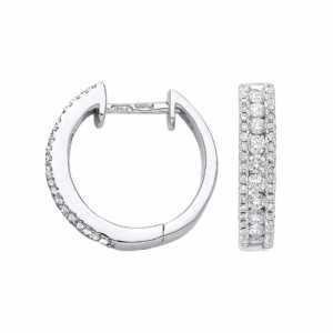 London DE 18ct white gold diamond hoop earrings, £999
