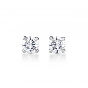 Sculpted Four-Claw Diamond Stud Earrings