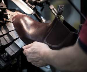 RM Williams chelsea boot being handmade