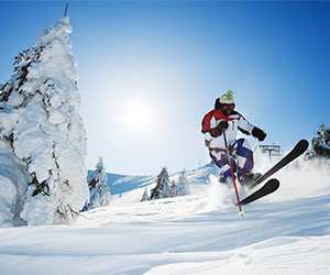 Skier jumping
