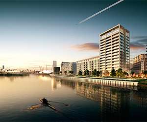 London skyline featuring Royal Wharf