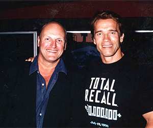 Dutch banker Frans Afman with Arnold Schwarzenegger