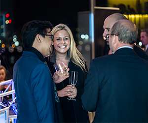 Group of people attending Square Mile's Royal Wharf event