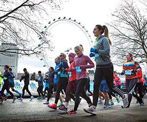 People running on the Cancer Research UK London Winter Run
