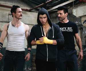 Jonathan Tucker, Nick Jonas and Frank Grillo in Kingdom