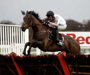 ico de Boinville riding Constitution Hill goes on to win the Unibet Tolworth Novices' Hurdle (Grade 1) (GBB Race) at Sandown Park Racecourse.