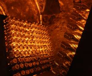 Riddling racks at Armand de Brignac
