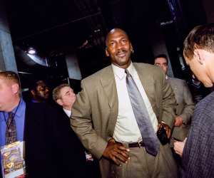 Michael Jordan at the NBA All-Star Game held in Oakland, California on February 13, 2000.
