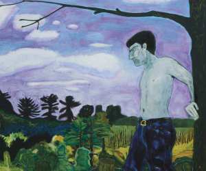 PAINTING: ‘At the Edge of Town’ by Peter Doig (1986-88), oil on canvas