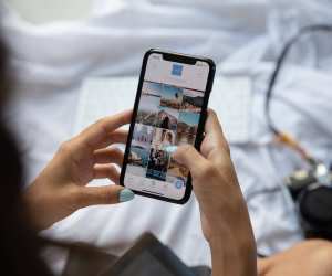 Woman on social media