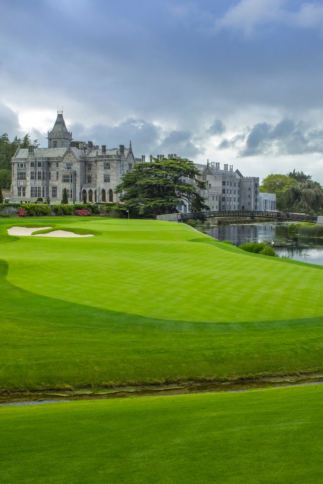 Adare Manor golf course, 18th hole, Ryder Cup 2026 host Adare Manor golf course, 18th hole, Ryder Cup 2026 host