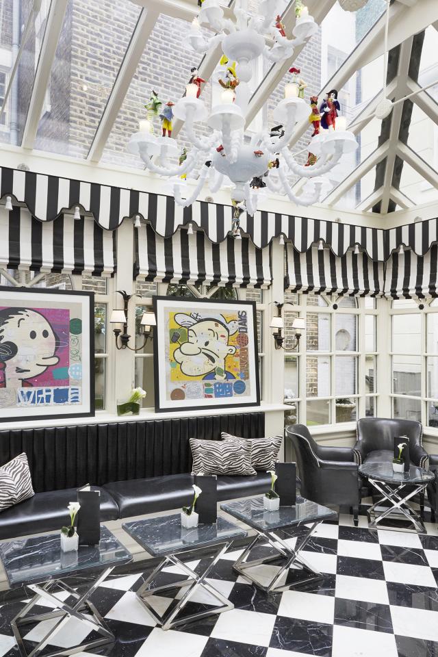 The Milestone Hotel conservatory complete with art deco touches The Milestone Hotel conservatory complete with art deco touches